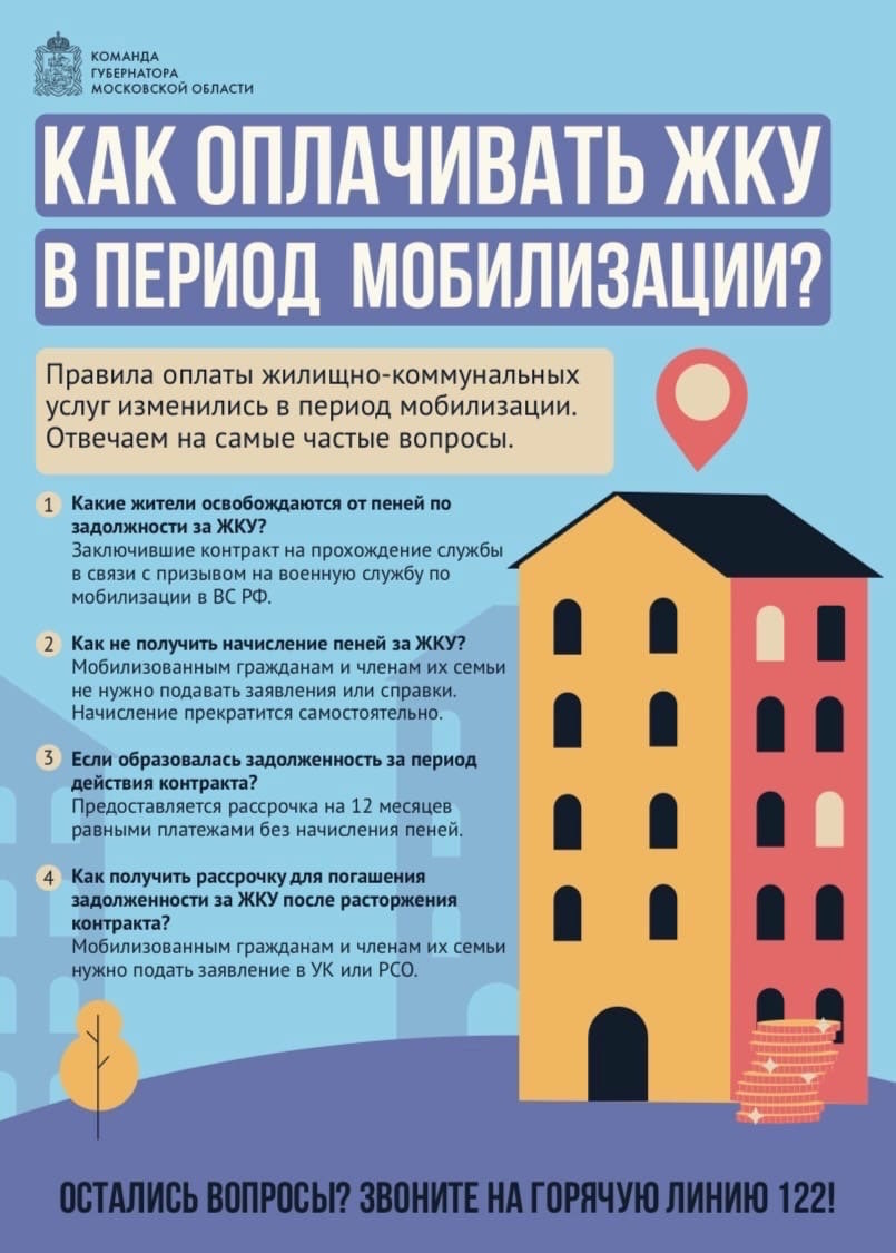 Как оплачивать ЖКУ в период мобилизации?